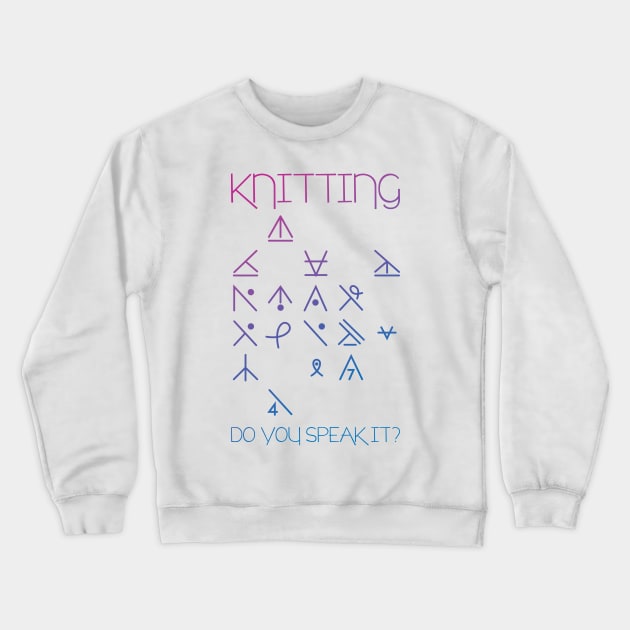 Knitting, Do You Speak It? Crewneck Sweatshirt by polliadesign